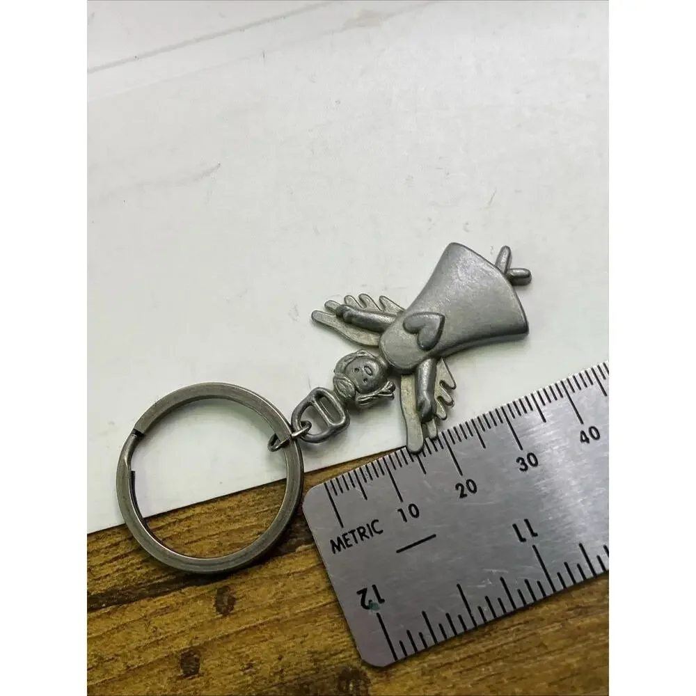 Womens Vintage Silver Angel Keychain